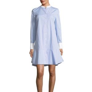 Tory Burch Cora Ombre blue Striped Cotton Voile Shirtdress Striped NWT size 10